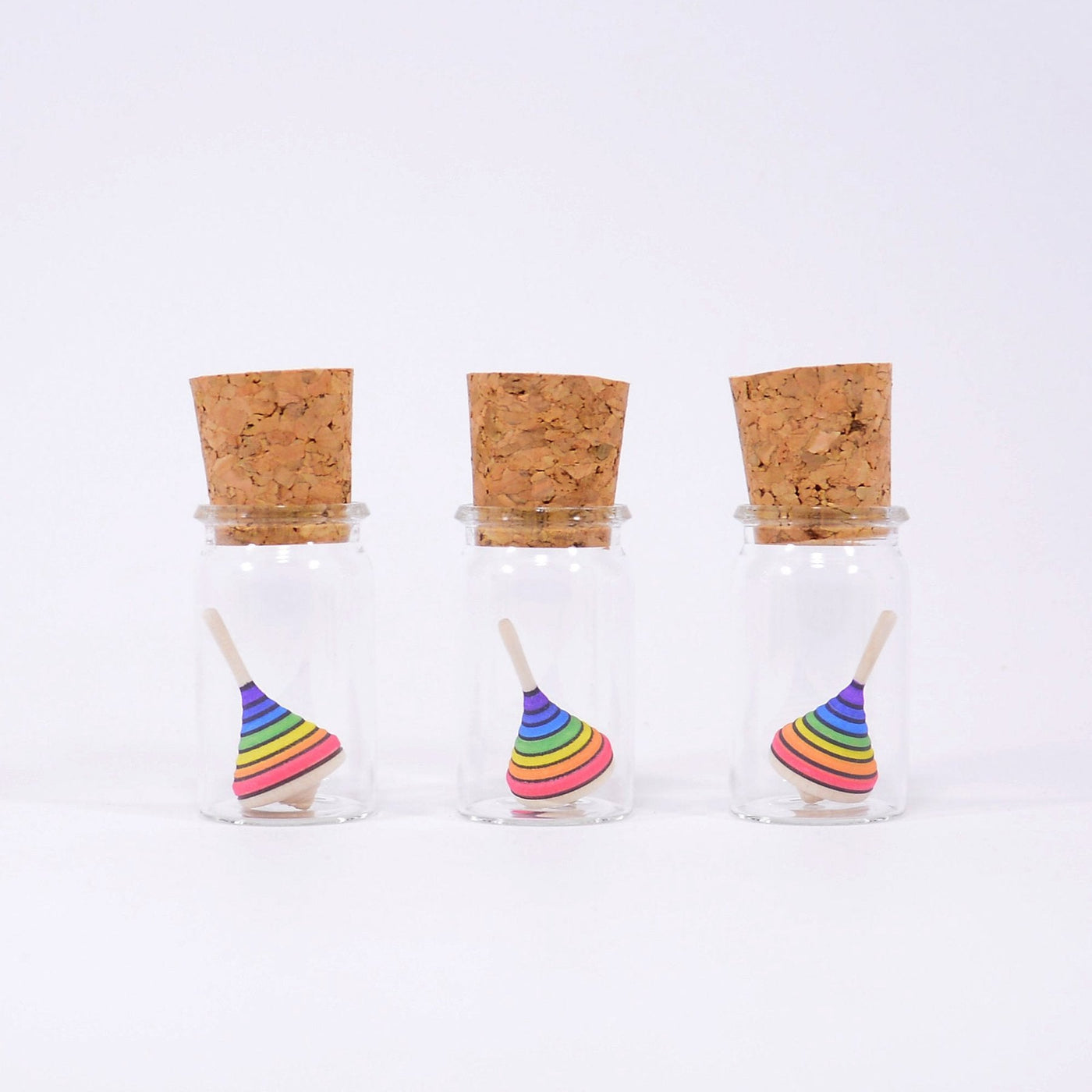 Miniature Spinning Top in Glass Rainbow by Mader - Friends of K