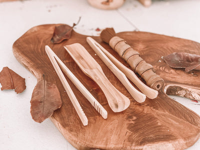 Natural Bamboo Fine Motor Tools Set by Explore Nook - Friends of K