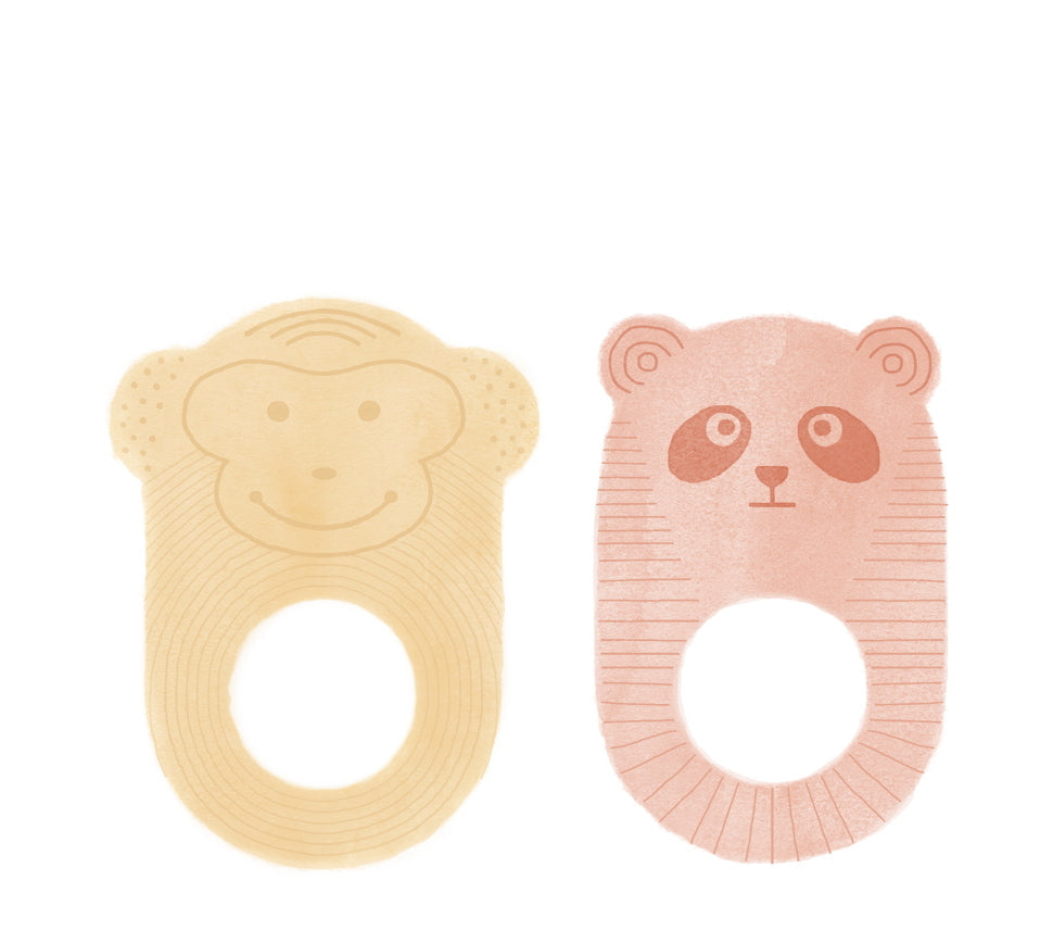 Nelson & Ling Ling Baby Teether 2pcs by OYOY Living Design - Friends of K