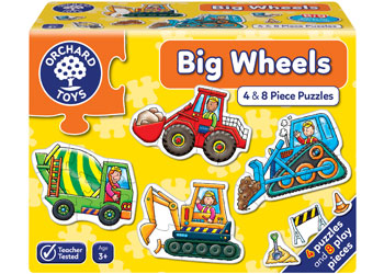Big Wheels 4 x 8pc Jigsaw Puzzle by Orchard Toys - Friends of K