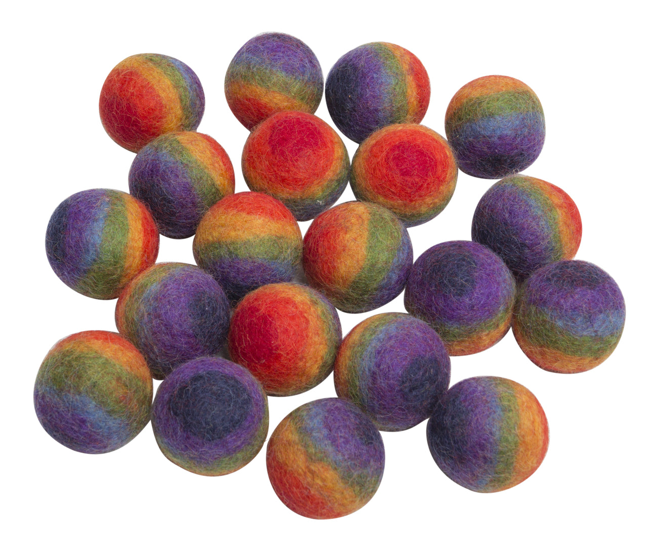 Felt Balls - Rainbow 3.5cm (set of 10) by Papoose - Friends of K