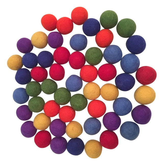 Felt Balls - Rainbow 3.5cm (set of 7) by Papoose - Friends of K
