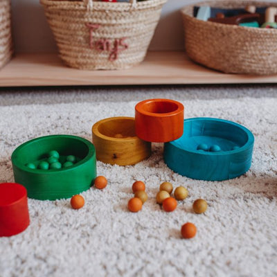 Natural Coloured Nesting and Stacking Bowls by QTOYS - Friends of K