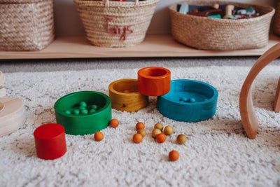 Natural Coloured Nesting and Stacking Bowls by QTOYS - Friends of K