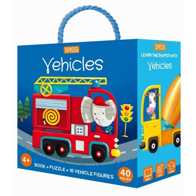 Learn Shapes Vehicles 3D Puzzle and Book Set (40pc) by Sassi Junior - Friends of K