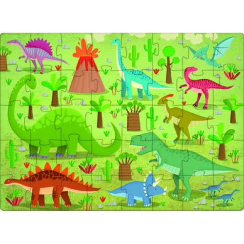 Learn Words Dinosaurs 3D Puzzle and Book Set (40pc) by Sassi Junior - Friends of K