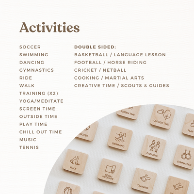 Magnetic Timber Picture Tiles - Activities Set (20 pack) by Second Scout - Friends of K
