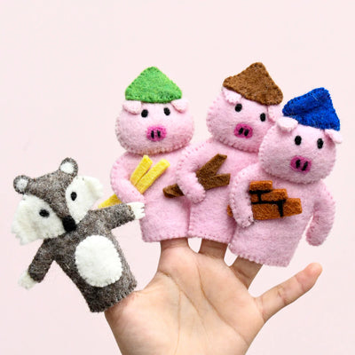 The Three Little Pigs, Finger Puppet Set by Tara Treasures - Friends of K