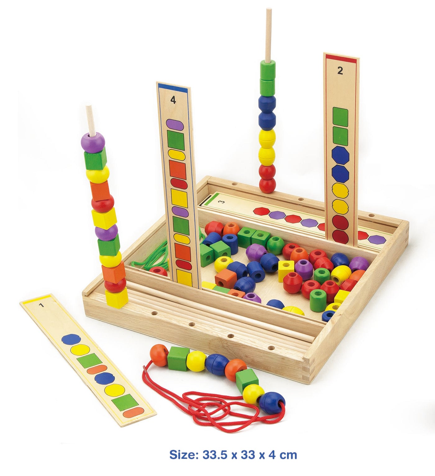 Wooden Beads Sequence (with pattern cards) by Viga Toys - Friends of K