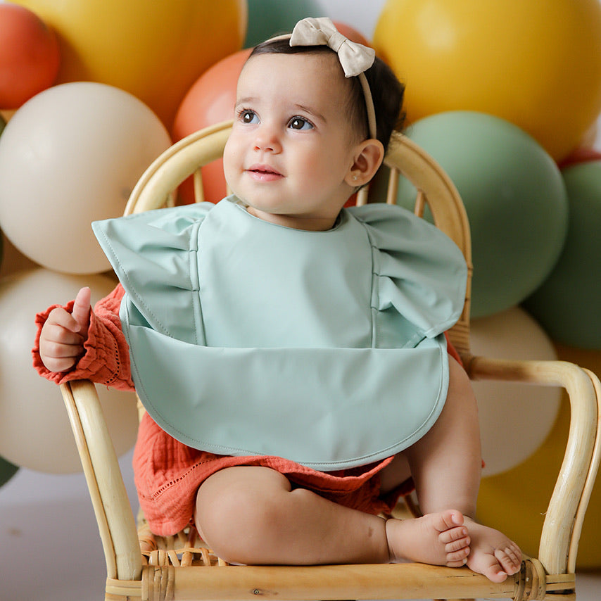 Waterproof Snuggle Bib - Sage Frill by Snuggle Hunny Kids - Friends of K