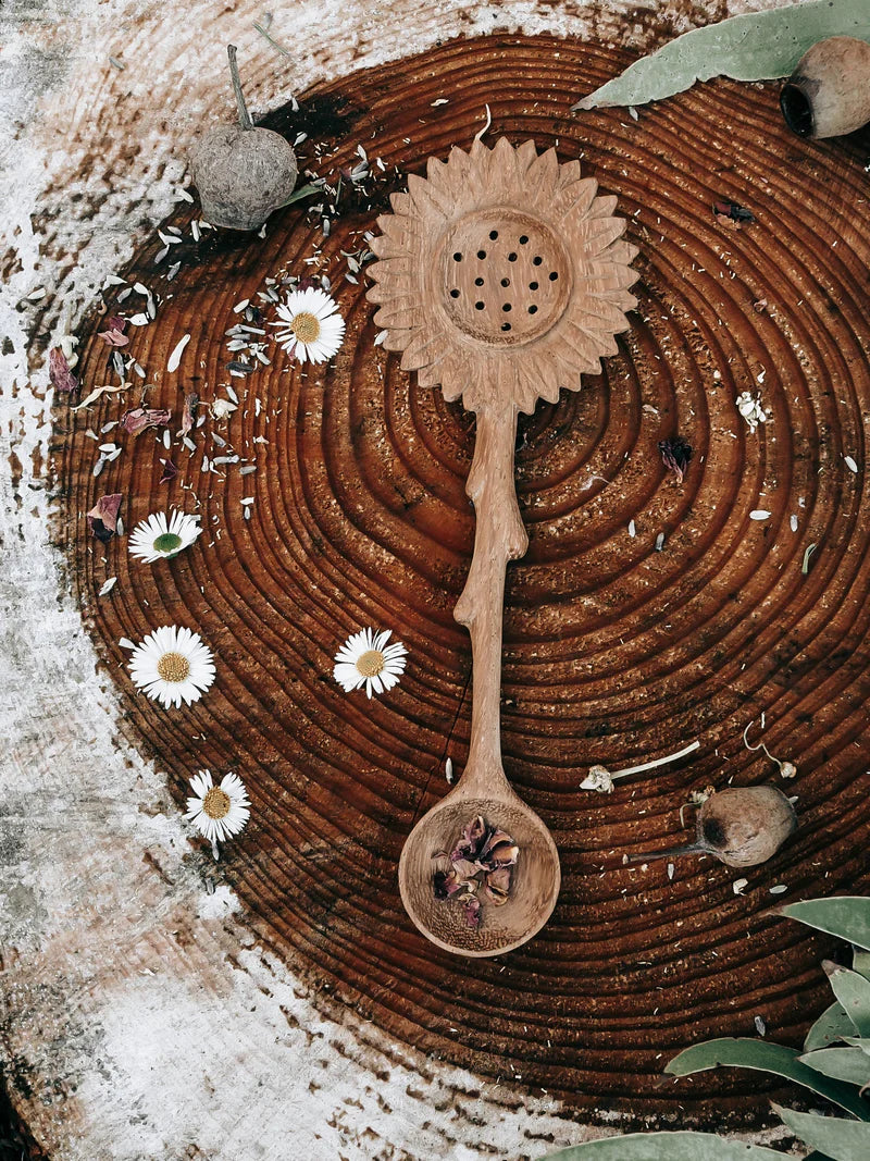 Sunflower Slotted Duo Spoon by Wild Mountain Child - Friends of K