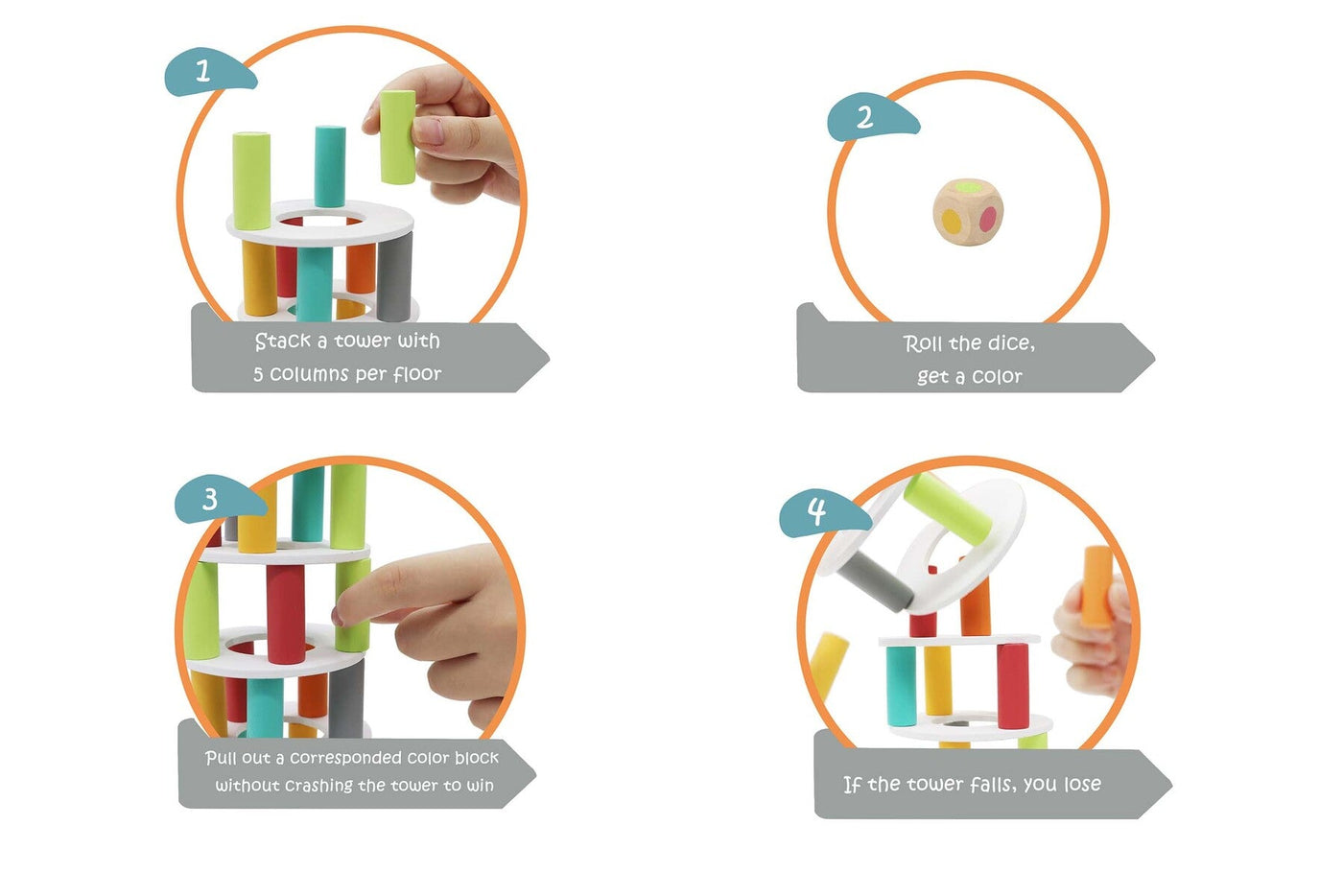 Wooden Pisa Tower Balancing Game by Kaper Kidz - Friends of K