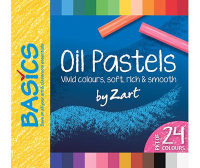 Basics Oil Pastels Large 24’s Asst by Zart Art - Friends of K