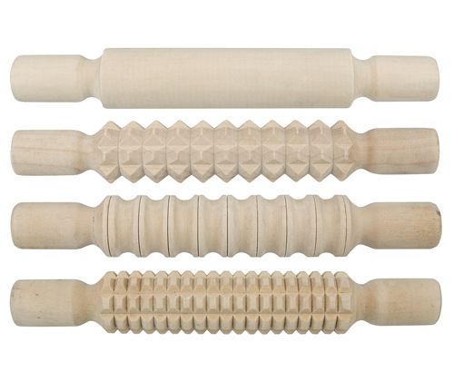 Wooden Pattern Rolling Pin 4 Pack by Zart Art - Friends of K